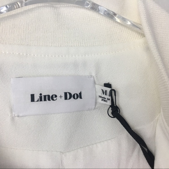 NWT Line & Dot White Red Bomber Jacket Medium - Picture 3 of 5